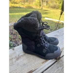 Columbia Women's 8 Ice Maiden II Black Waterproof Lace-Up Winter Snow Boots
